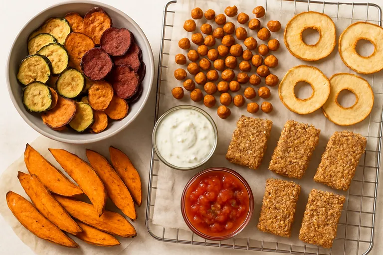 Gezonde, knapperige snacks uit de oven vol smaak